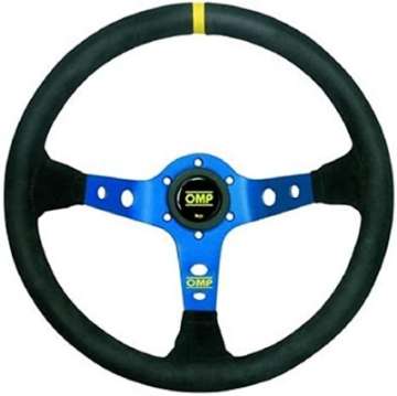 Picture of OMP Corsica Dished Steering Wheel Suede 3 Blue Anod