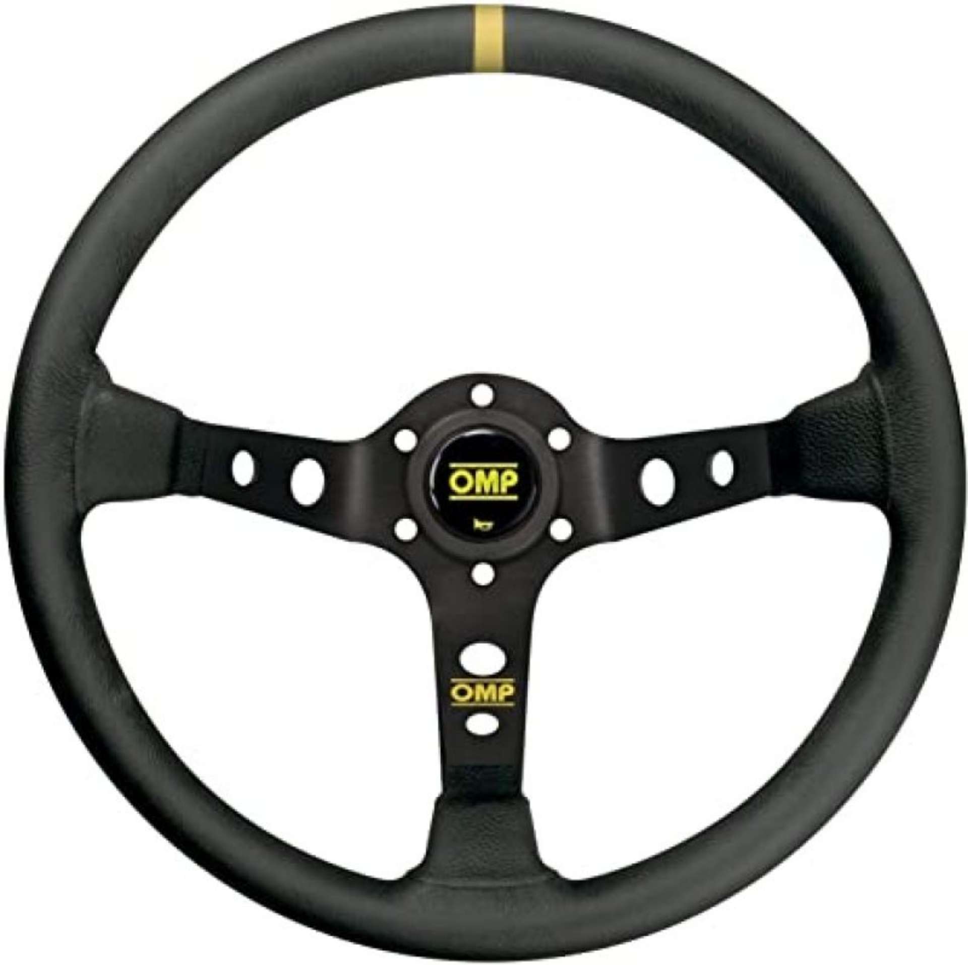 Picture of OMP Dished Steering Wheel Corsica 330-Black In Suede Leather With Anodized Spokes