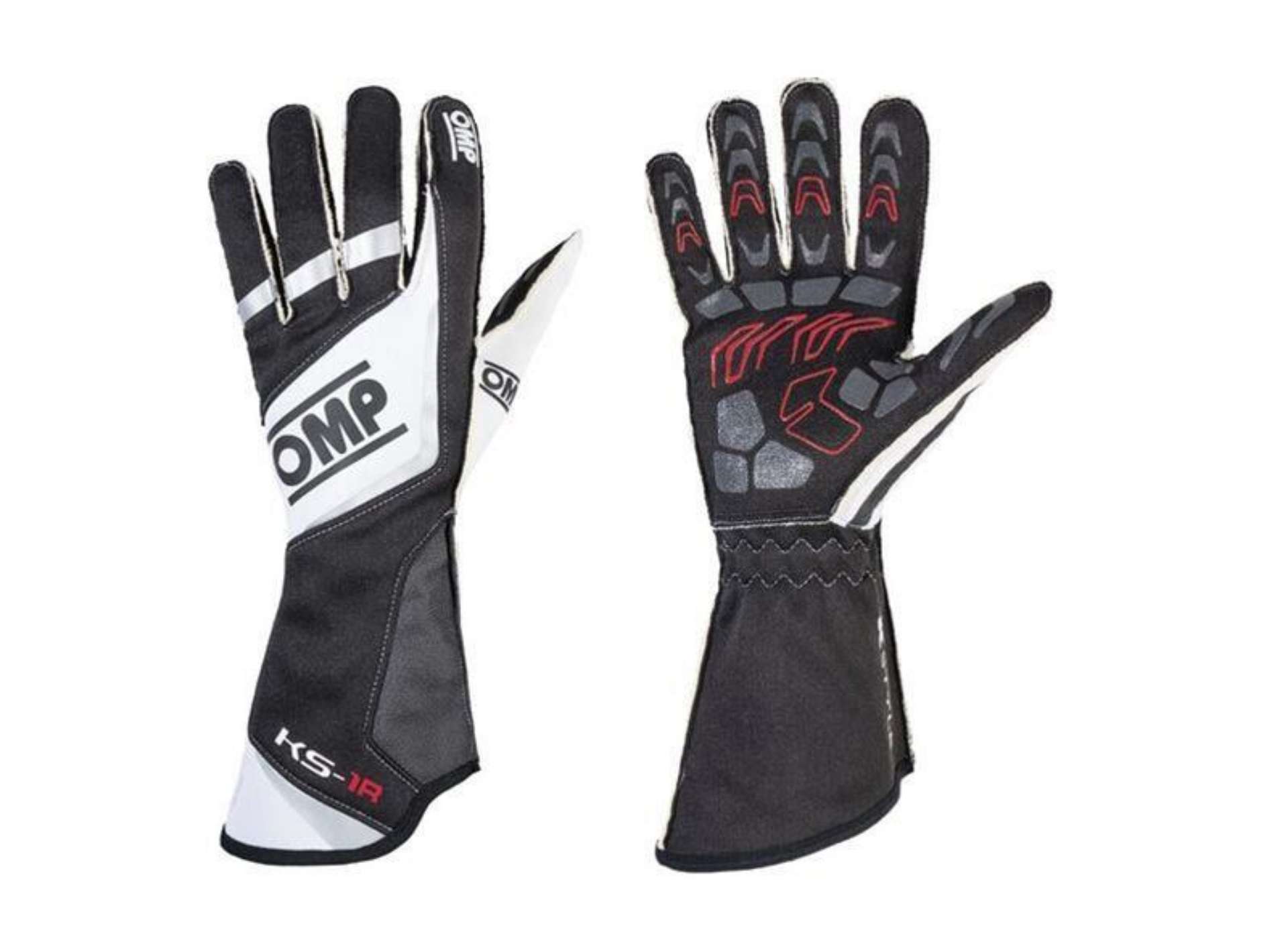 Picture of OMP KS-1R Gloves Black-White-Silver - Size L