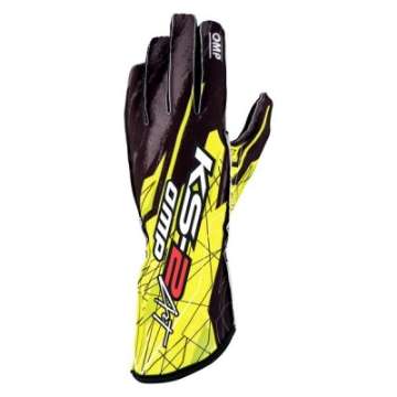 Picture of OMP KS-2 Art Gloves Black-Yellow - Size 5 For Children