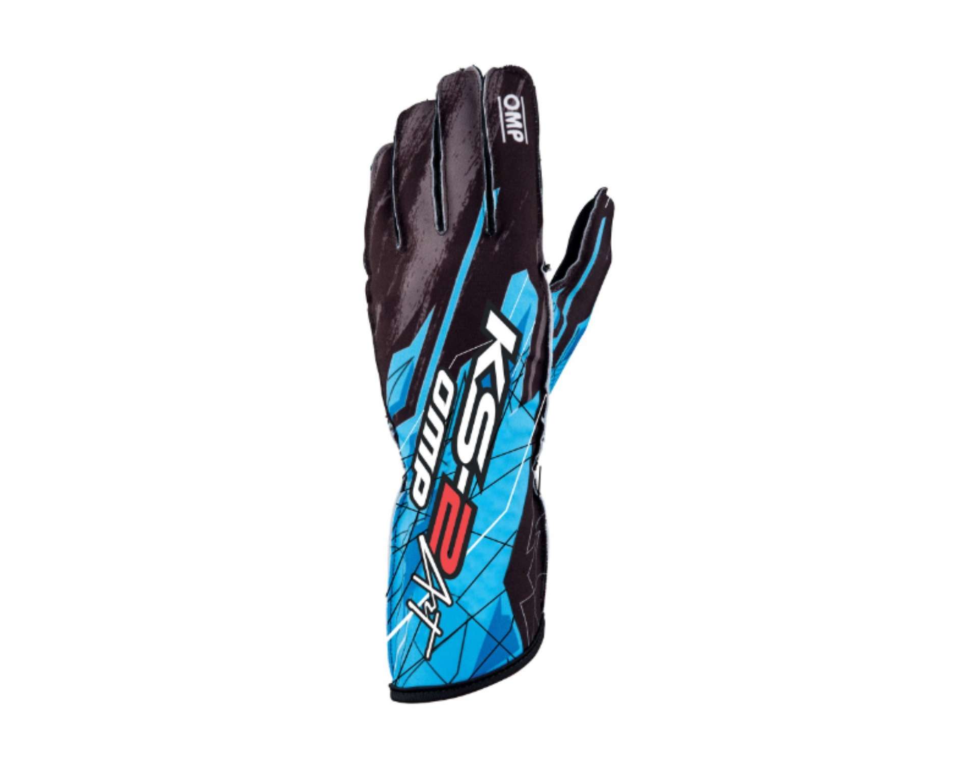 Picture of OMP KS-2 Art Gloves Black-Cyan - Size 4 For Children