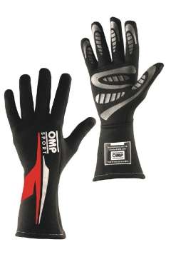 Picture of OMP Os 60 Gloves Black-- Small Red Fia-Sfi