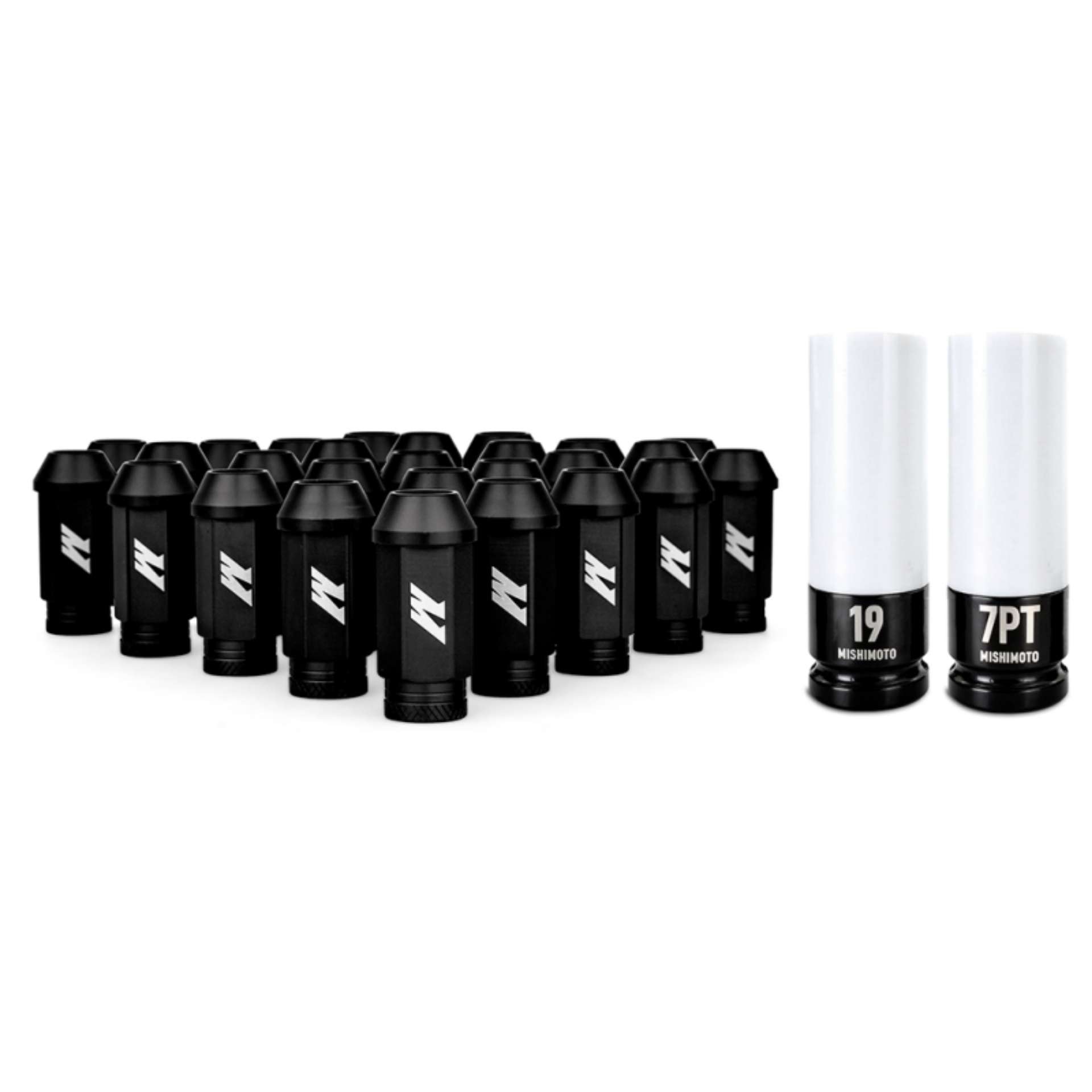 Picture of Mishimoto Aluminum Locking Lug Nuts M12x1-5 27pc Set Black