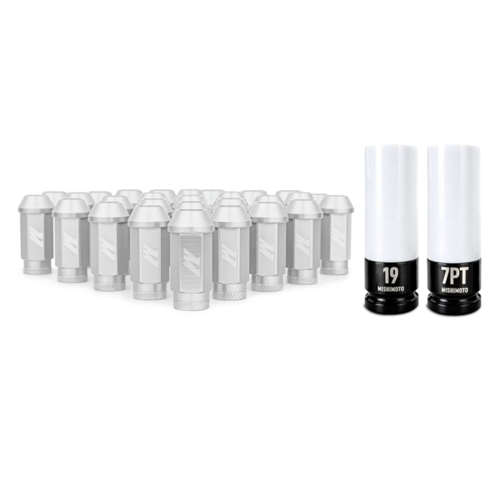 Picture of Mishimoto Aluminum Locking Lug Nuts M12x1-5 27pc Set Silver