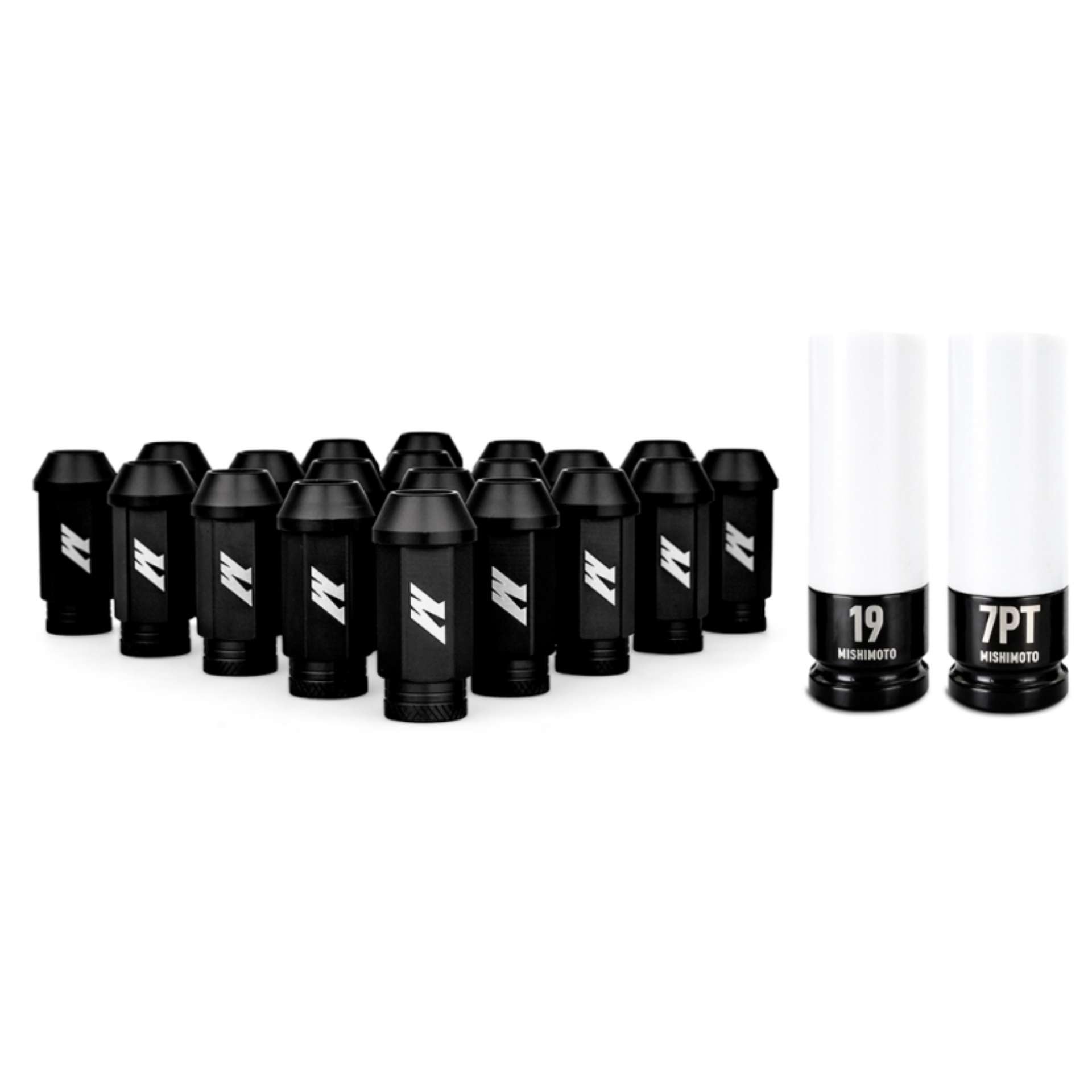 Picture of Mishimoto Aluminum Locking Lug Nuts 1-2 X 20 23pc Set Black