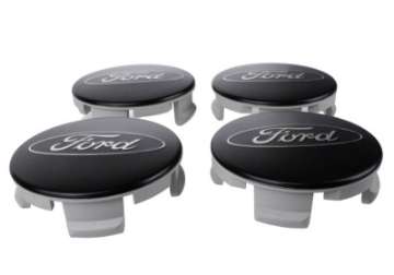 Picture of Ford Racing Ford Car Black & Chrome Wheel Center Cap Kit - Satin