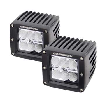 Picture of Go Rhino Cube Lights Incl- 2 - 3in- LED Cube Lights-Relay-Switch-Wire Harness