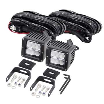 Picture of Go Rhino Cube Lights Incl- 2 - 3in- LED Cube Lights-Relay-Switch-Wire Harness