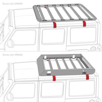 Picture of Go Rhino SRM Rack Rain Gutter Mount Kit - 4pc- Mounts to Factory Rain Gutter-Drip Rail