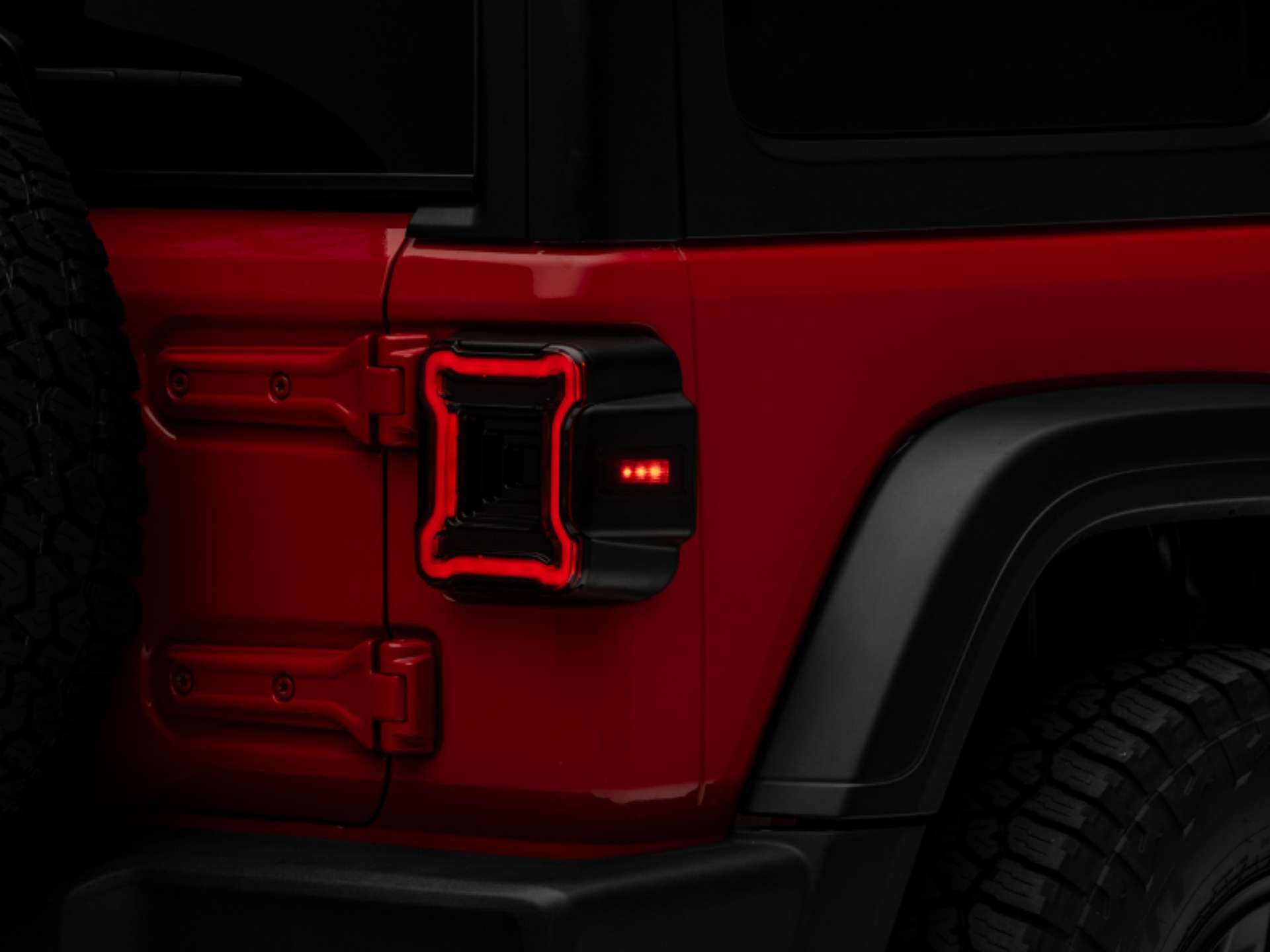 Picture of Raxiom 18-22 Jeep Wrangler JL Axial Series Plateau LED Tail Lights- Black Housing Smoked Lens