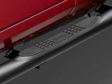 Picture of Officially Licensed Jeep 07-18 Jeep Wrangler JK 2Door 3Inch Round Curved Side Step Bars w- Jeep Logo