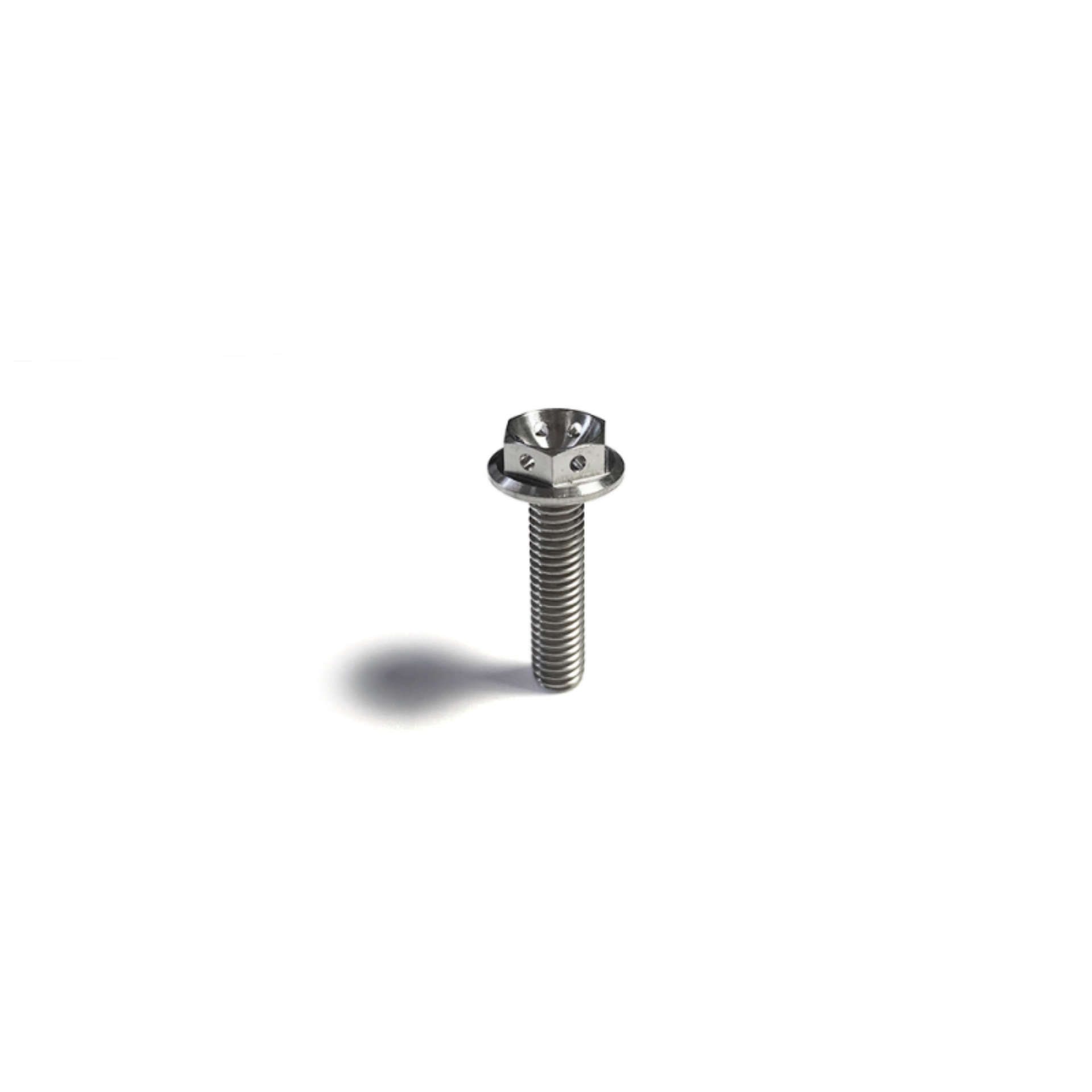 Picture of Ticon Industries Titanium Bolt Flanged M6x15x1TP 10mm 6pt Head Drilled