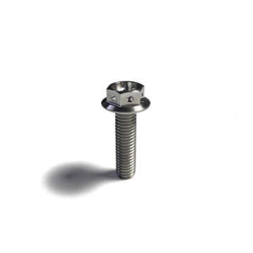 Picture of Ticon Industries Titanium Bolt Flanged M8x15x1-25TP 12mm 6pt Head Drilled