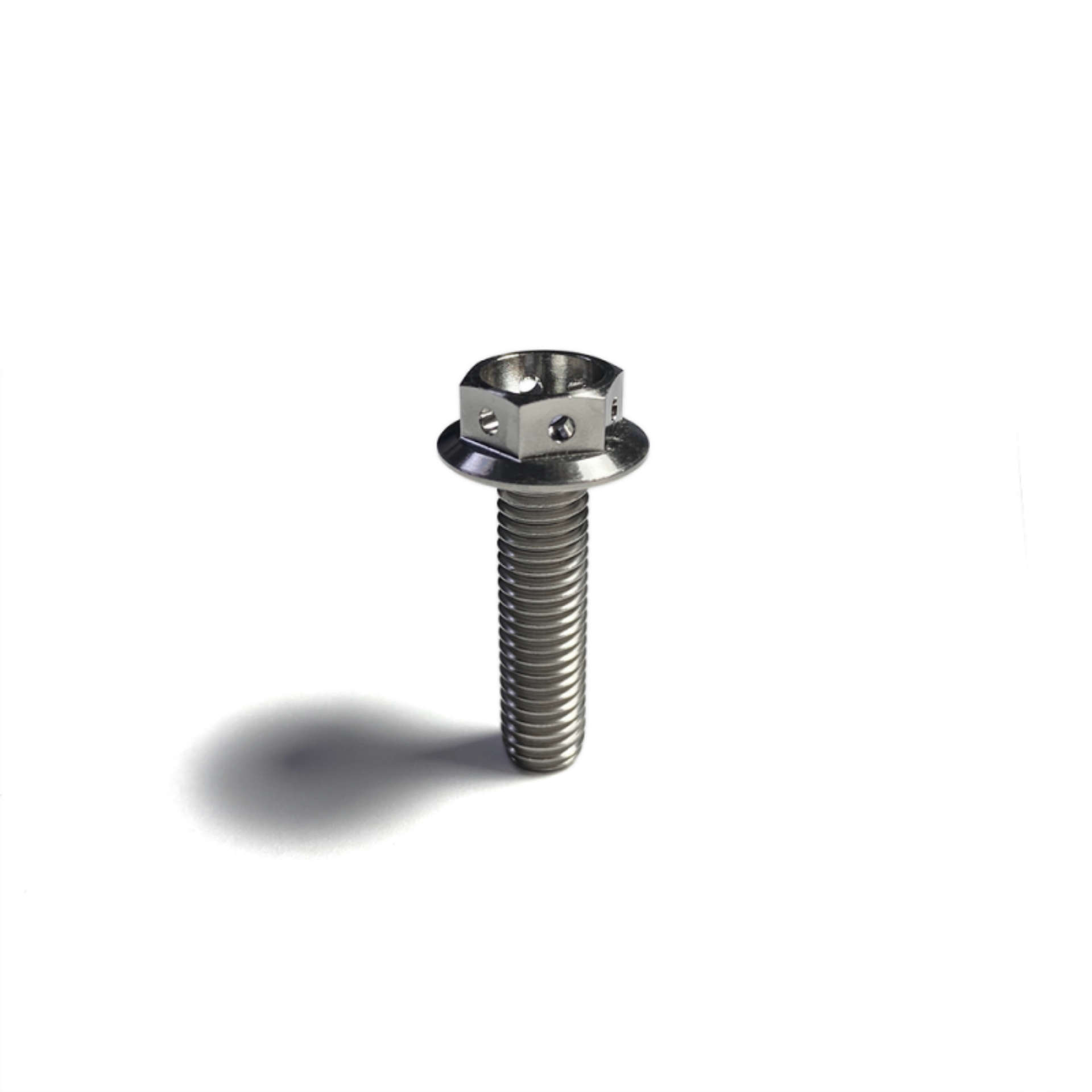 Picture of Ticon Industries Titanium Bolt Flanged M8x30x1-25TP 12mm 6pt Head Drilled