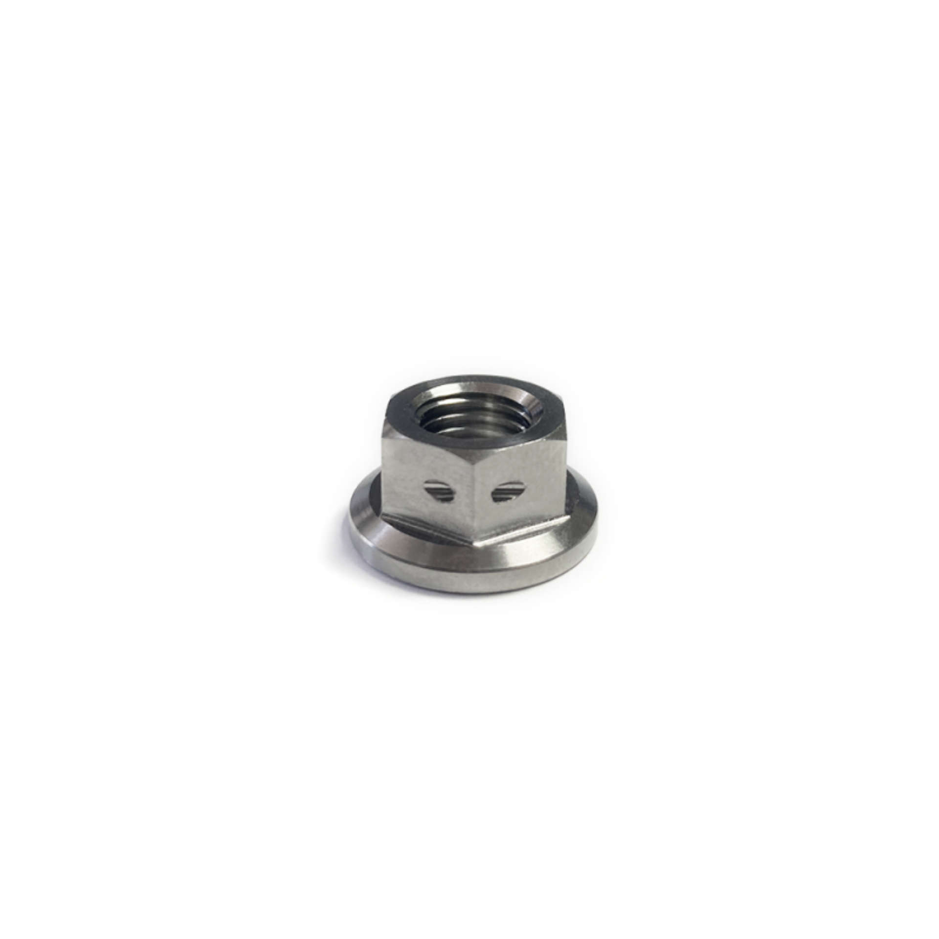 Picture of Ticon Industries Titanium Nut Flanged M6x1TP 10mm 6pt Head Drilled