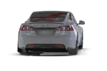 Picture of Rally Armor 21-24 Tesla Model S - S Plaid Black UR Mud Flap w-White Logo