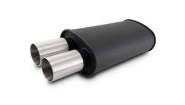 Picture of Vibrant Streetpower Flat Blk Muffler 9x5x15in Body 2-5in Inlet ID 3in Tip OD w-Dual Straight Tips