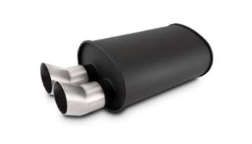 Picture of Vibrant Streetpower Flat Blk Muffler 9-5x6-75x15in Body 2-5in Inlet ID 3in Tip OD w-Dual DTM Tips