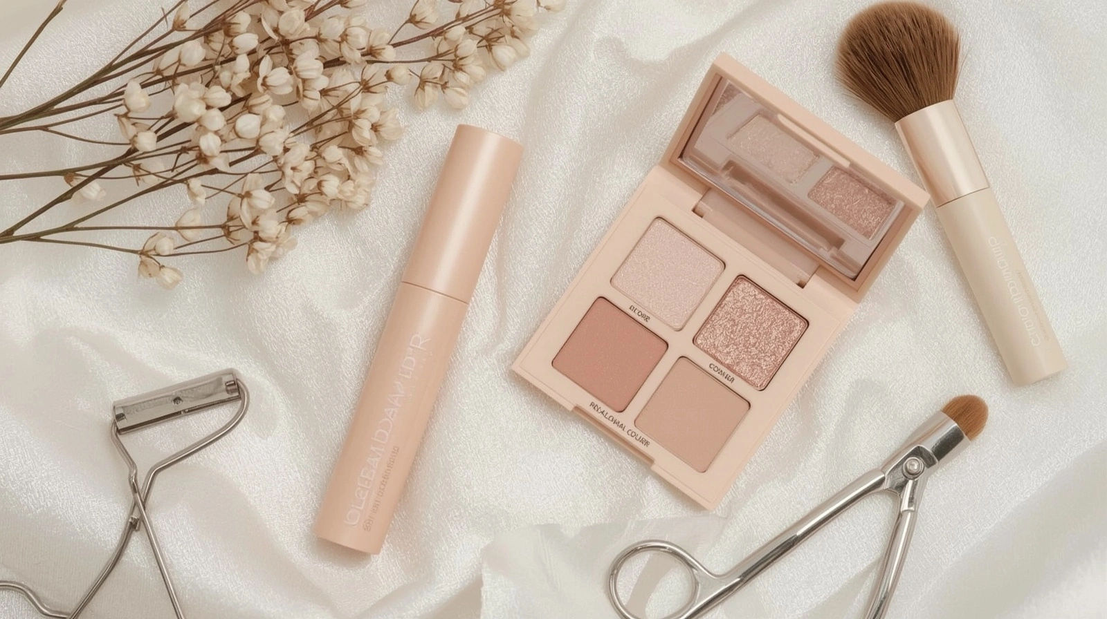 Eye makeup natural untuk pemula — eyeshadow nude, curl bulu mata, dan mascara ringan