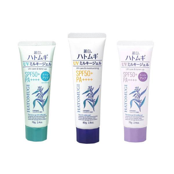 Review Hatomugi UV Milky Gel SPF50+ PA++++ — sunscreen Jepang tone up ringan untuk kulit sensitif