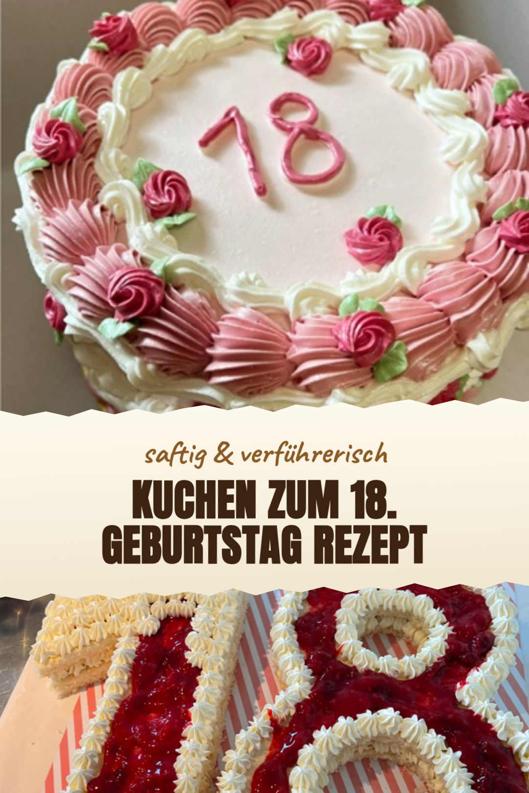 Schokoladiger Kuchen zum 18. mit einfacher Ganache als fertiges Gericht