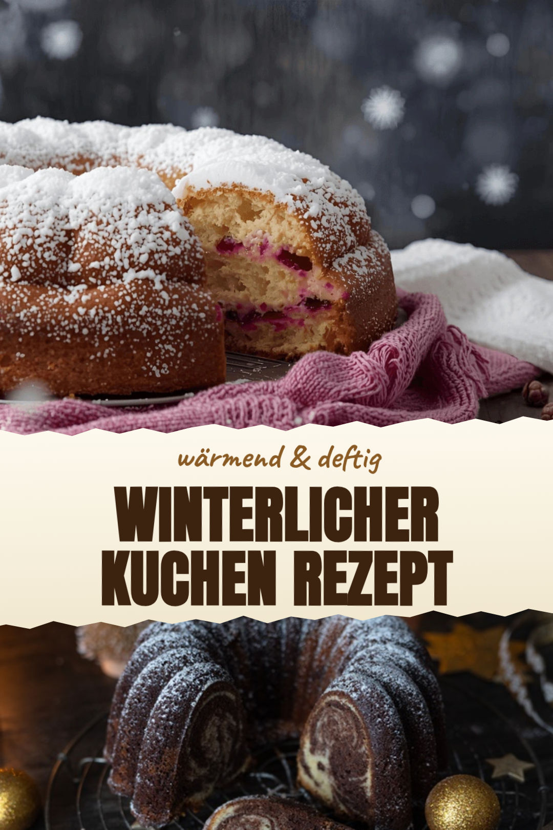 Winterlicher Apfel-Nuss-Kuchen mit Zimt und Streuseln als fertiges Gericht