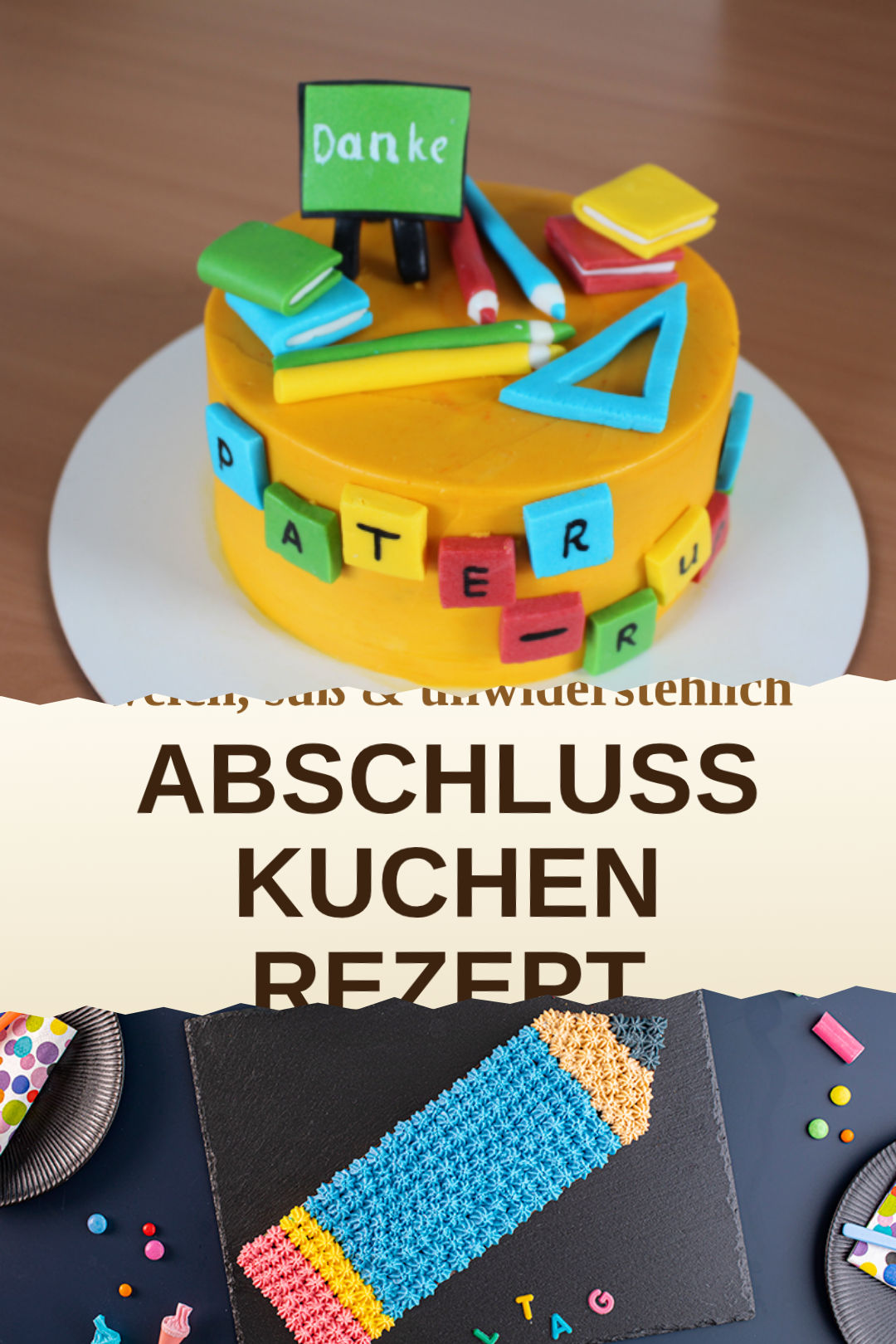 Schokoladiger Abschlusskuchen mit festlicher Glasur, selbst gemacht und servierfertig
