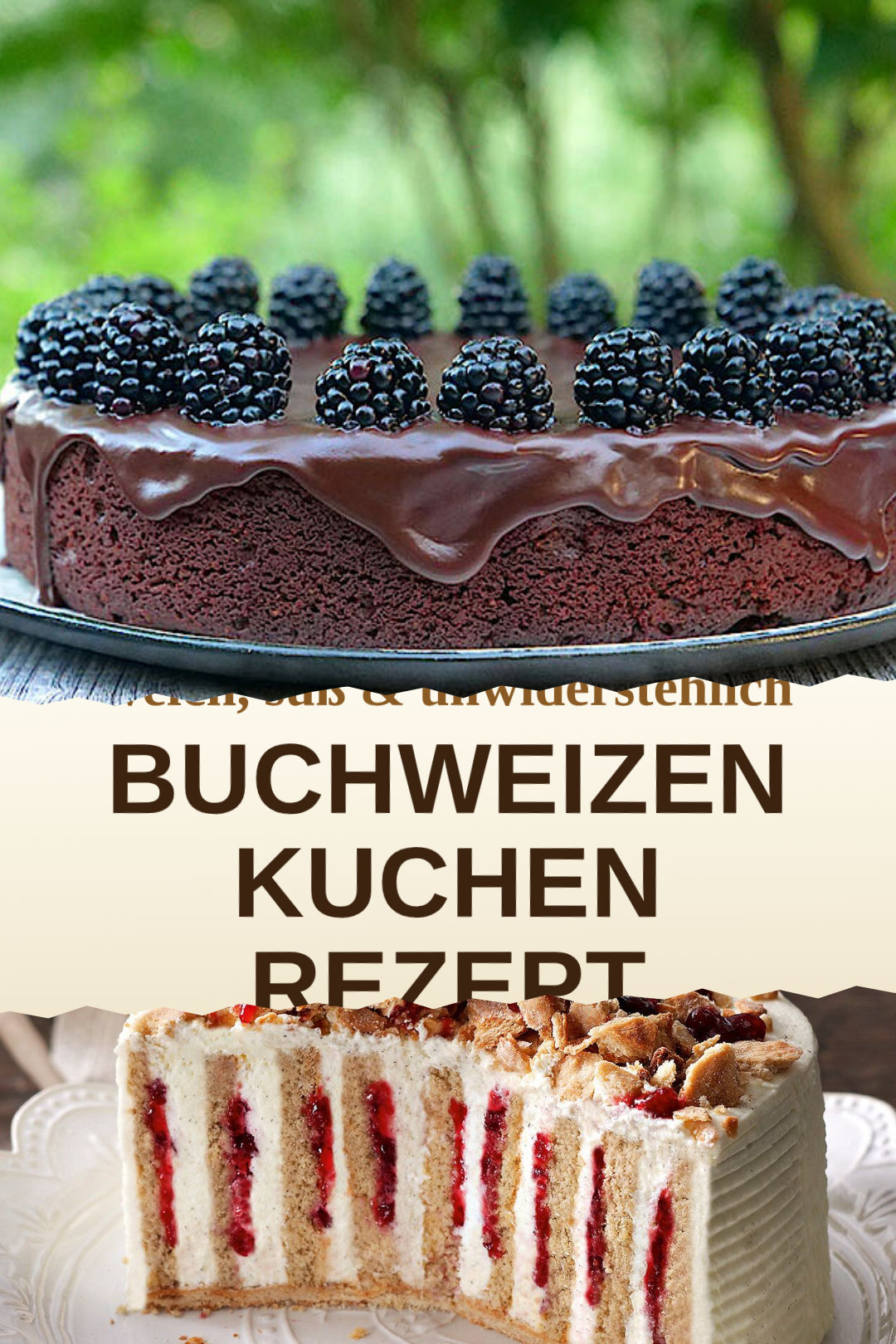 Buchweizenkuchen mit Mandeln und Preiselbeeren, selbst gemacht und servierfertig