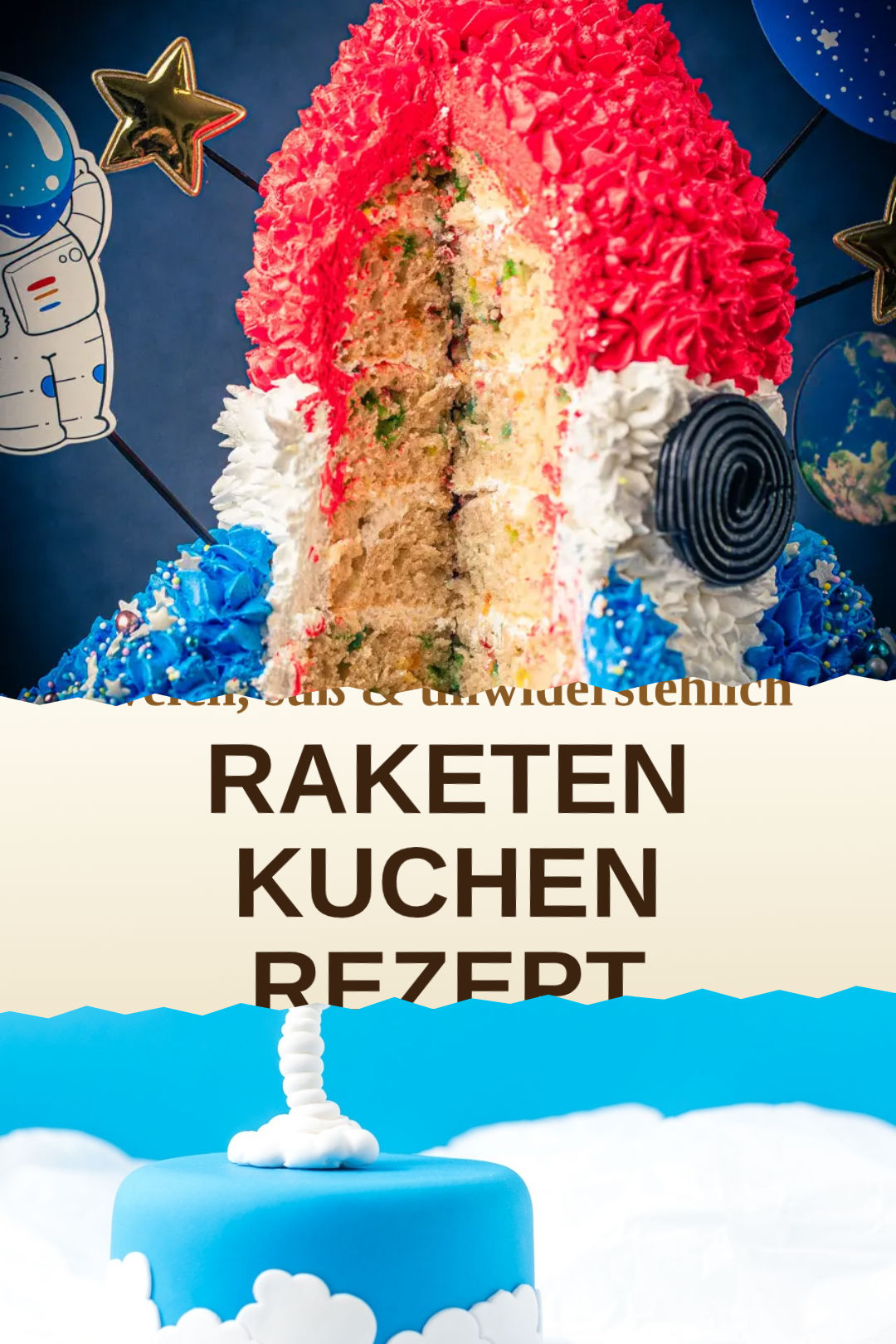 Schoko-Raketenkuchen mit Zitronenguss, selbst gemacht und servierfertig