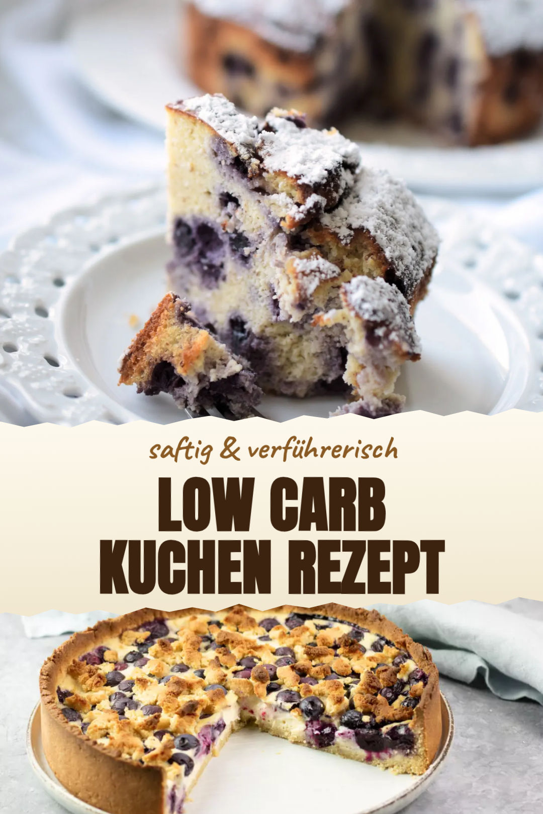 Low-Carb-Mandelkuchen mit Zitrone fertig serviert
