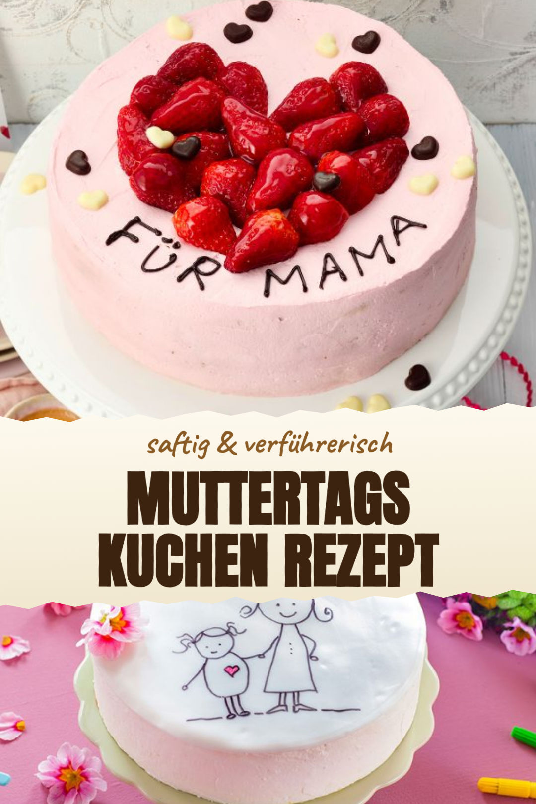 Herzkuchen mit Himbeercreme zum Muttertag