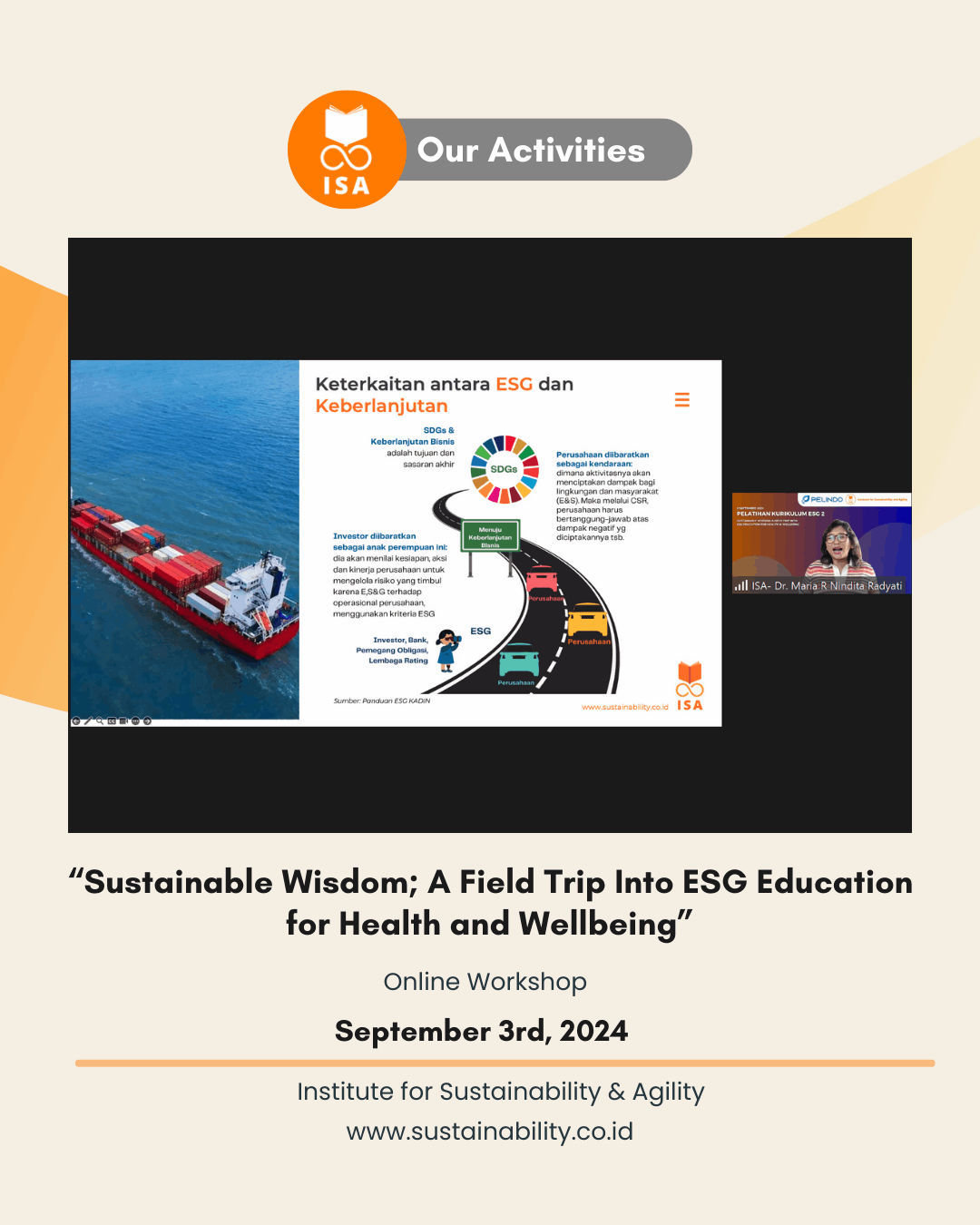 ISA Online Workshop "Sustainable Wisdom: A Field Trip Into ESG Education for Health and Wellbeing" (3)