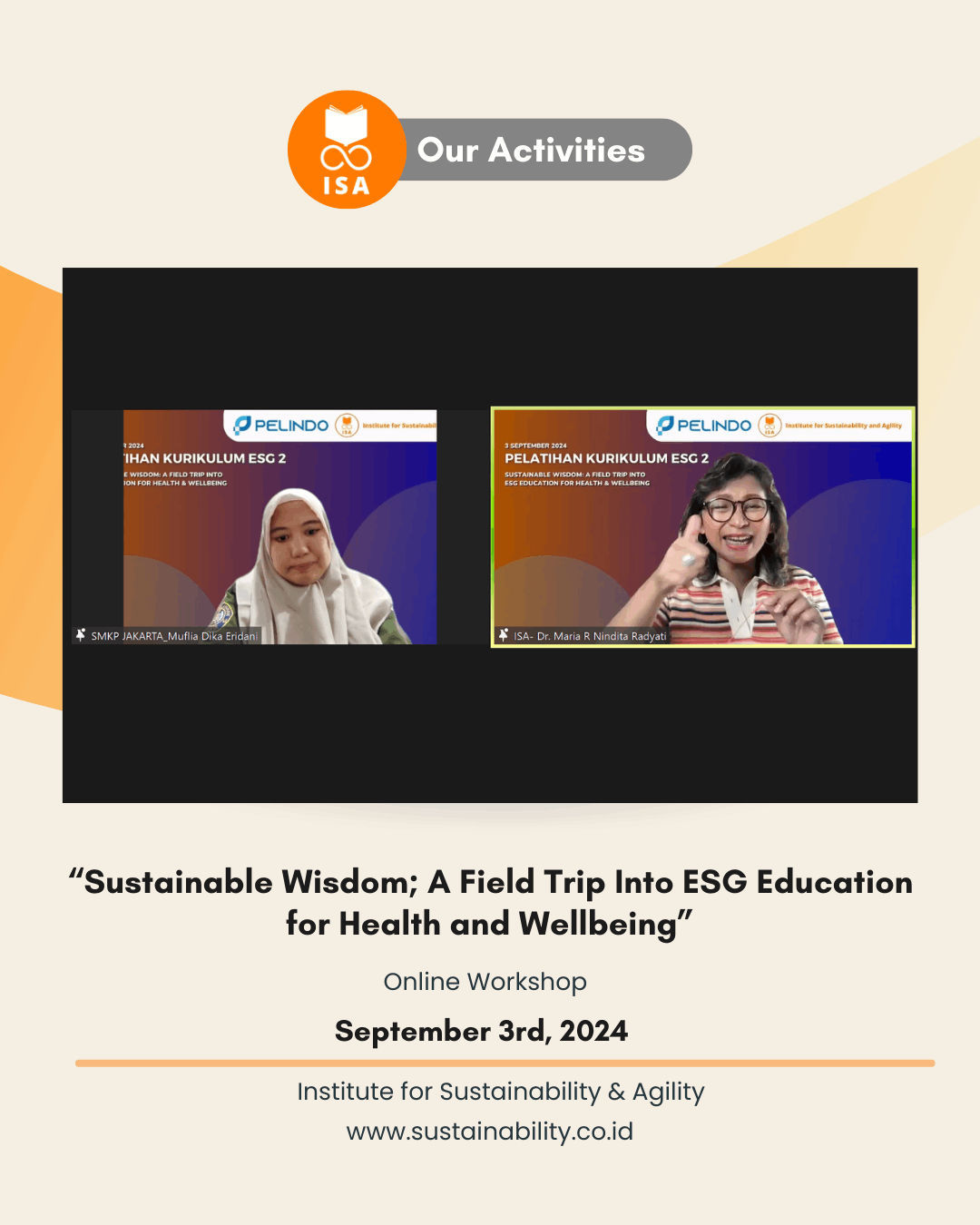 ISA Online Workshop "Sustainable Wisdom: A Field Trip Into ESG Education for Health and Wellbeing" (4)