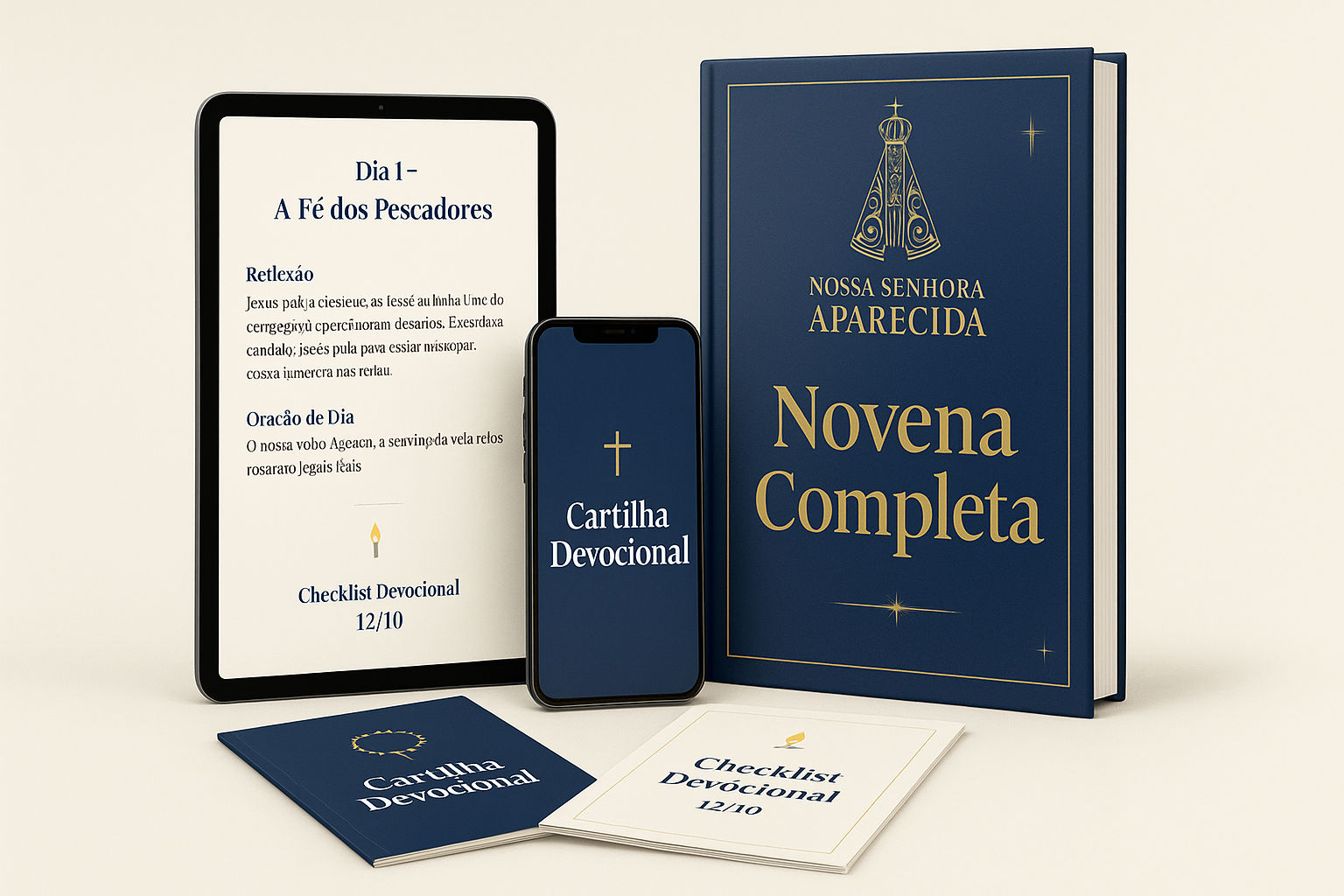 Mockup do Guia da Novena de Nossa Senhora Aparecida