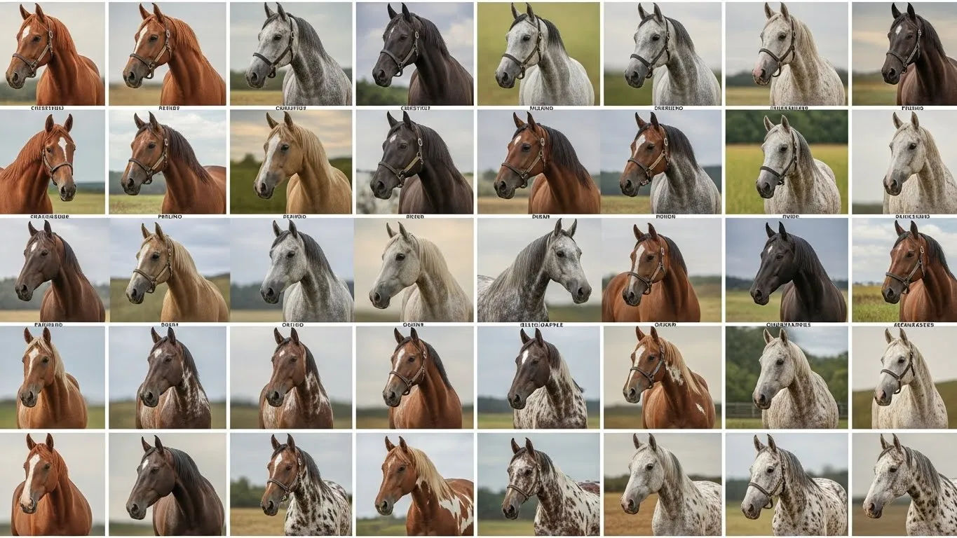 Horse Coat Color Chart Visual Identification Horse Coat Color Chart Visual Identification