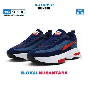 X-Fourth Runzer Nitro Blue - Sepatu Sekolah Sneakers Kerja Casual Dan Olaharga Pria Wanita Original Sneakers