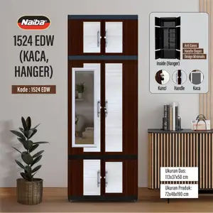 NAIBA - LEMARI PAKAIAN PLASTIK MSC FIT GANTUNG JUMBO EBONY JNE