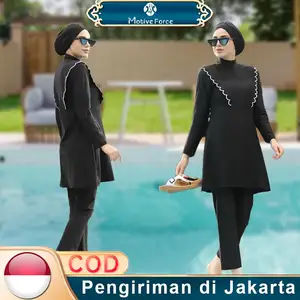 Baju Renang Muslim Long -sleeved Sunscreen Menyelam Dewasa Tiga -Piece Muslim Baju Renang