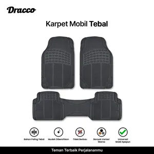 Karpet Mobil Premium DRACCO Tebal Anti Slip Hitam Universal Tidak Berbau Mudah Dibersihkan