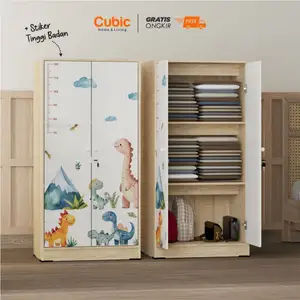 Cubic Lemari Kecil Bergambar / Almari Pakaian 2 Pintu / LUNA BL 120