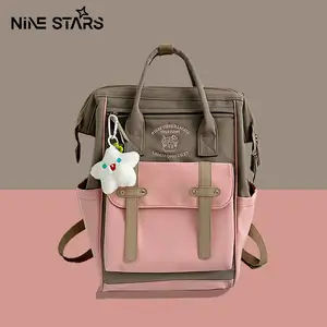 Nine stars Korea tas sekolah wanita warna yang seperti es krim tas ransel tahan air tas kuliah