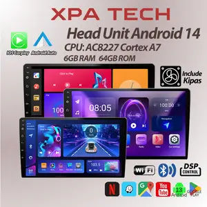 8+64GB Head Unit Android 15 Mobil 2Din Fast CPU 1.5GHz Support Carplay Video Out IPS Screen Untuk TOYOTA Daihatsu Mitsubishi HONDA SUZUKI Multimedia MP5 Support WIFI/GPS/Mirrorlink/EQ/Tombol Stir Control Ada Kipas Pendingin