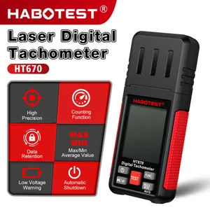 HABOTEST HT670 tachometer digital tanpa kontak dengan pengukuran kecepatan laser / inframerah presisi tinggi berkisar dari 10-99999 rpm cocok untuk berbagai skenario di otomotif industri
