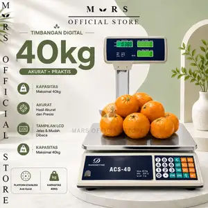 ACS - 769 Tiang Timbangan Duduk Digital Elektronik Buah ACS 40 kg / 200 gr Tiang Duduk Laundry Telur Sembako Electronic Kitchen Computing Scale Double Display