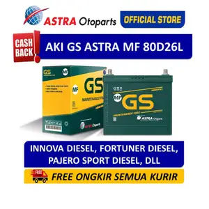 GS ASTRA MF 80D26L Aki Mobil Toyota Fortuner Diesel Innova Diesel Pajero Sport Diesel dll