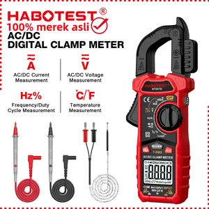 HABOTEST HT207 Seri Digital Clamp Multimeter Ohm Resistance Tester AC DC Clamp Meter Voltmeter Ampere Transistor Tester Non-connect