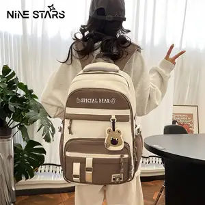 Nine stars tas ransel wanita tahan air tas lucu kapasitas besar tas sekolah anak perempuan