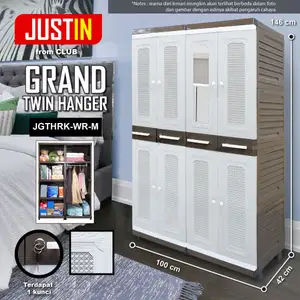 CLUB JUSTIN GRAND TWIN HANGER - Lemari Plastik Gantungan Baju - Lemari Pakaian Susun - Lemari Besar