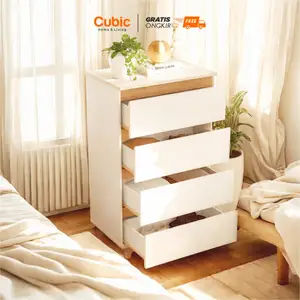 Cubic Chest Drawer Minimalis / Lemari Laci 4 Susun Serbaguna / LUNA MILANO CH 4
