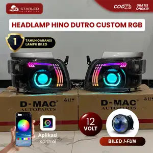 Head Lamp Hino Dutro Set Biled Custom RGB Headlamp Truk Hino Dutro Dyna Euro 2 Euro 4 Lampu Depan Hino Dutro Custom RGB